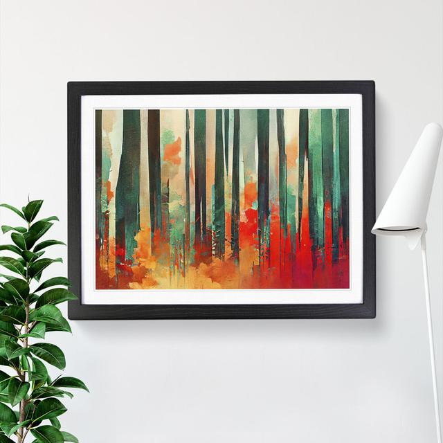 Abstract Forest Arty Vol.3 - Single Picture Frame Painting Alpen Home Size: 46cm H x 64cm W x 2cm D, Frame Colour: Black on Productcaster.