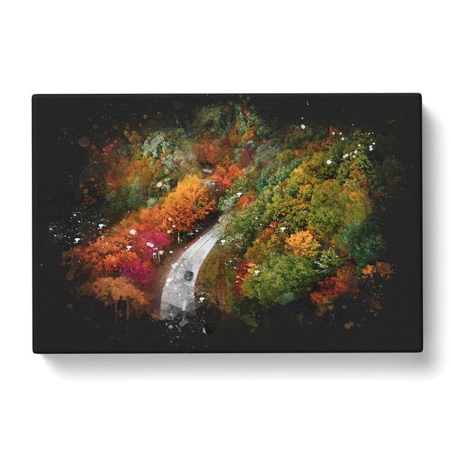 Road Through an Autumn Forest Vol.2 - Wrapped Canvas Graphic Art East Urban Home Size: 50cm H x 76cm W x 3cm D on Productcaster.