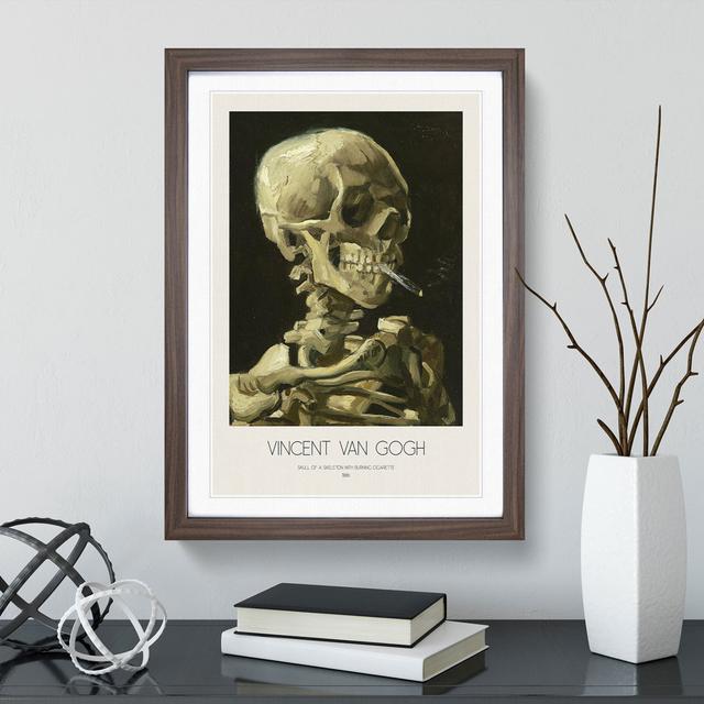 Skull of a Skeleton with Cigarette with Border by Vincent Van Gogh - Picture Frame Painting East Urban Home Size: 48cm H x 36cm W x 2cm D, Frame Optio on Productcaster.