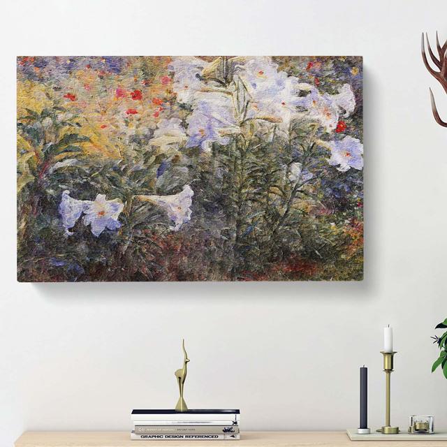 Easter Lilies by Kuroda Seiki - Wrapped Canvas Painting Print East Urban Home Size: 50cm H x 76cm W x 3cm D on Productcaster.