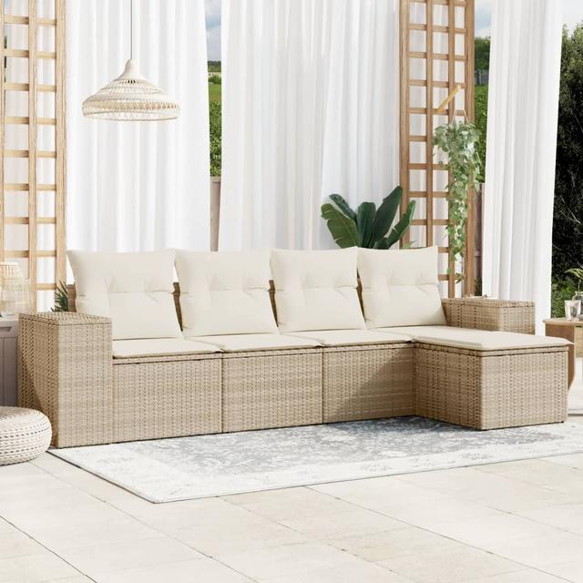 Gartenecksofa mit Kissen DEvidaxl Farbe des Kissens: Beige, Rahmenfarbe: Beige on Productcaster.