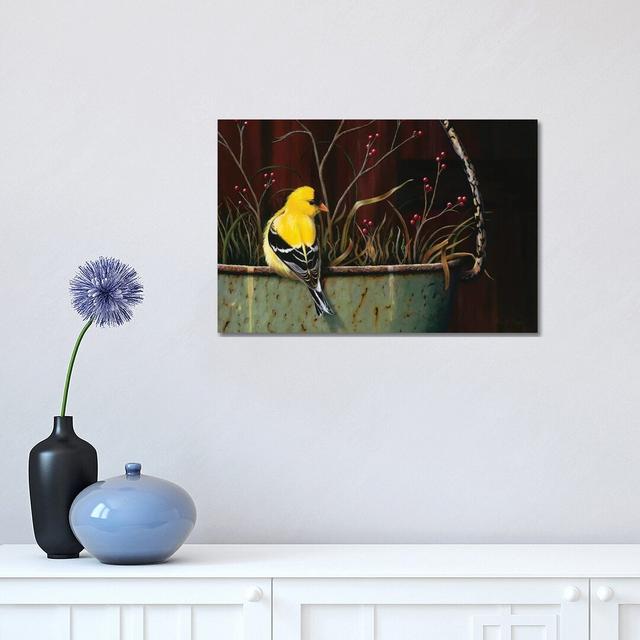 Yellow Bundle Of Joy by Camille Engel - Print on Canvas August Grove Size: 30.48cm H x 45.72cm W x 1.91cm D, Format: Wrapped Canvas on Productcaster.