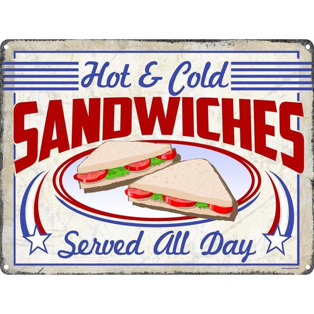 Sandwiches Sign Tin Wall Décor George Oliver on Productcaster.