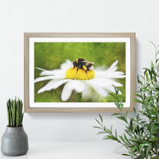 Bee Collecting Pollen Vol.2 - Picture Frame Painting East Urban Home Frame Option: Oak Framed, Size: 36cm H x 48cm W x 2cm D on Productcaster.