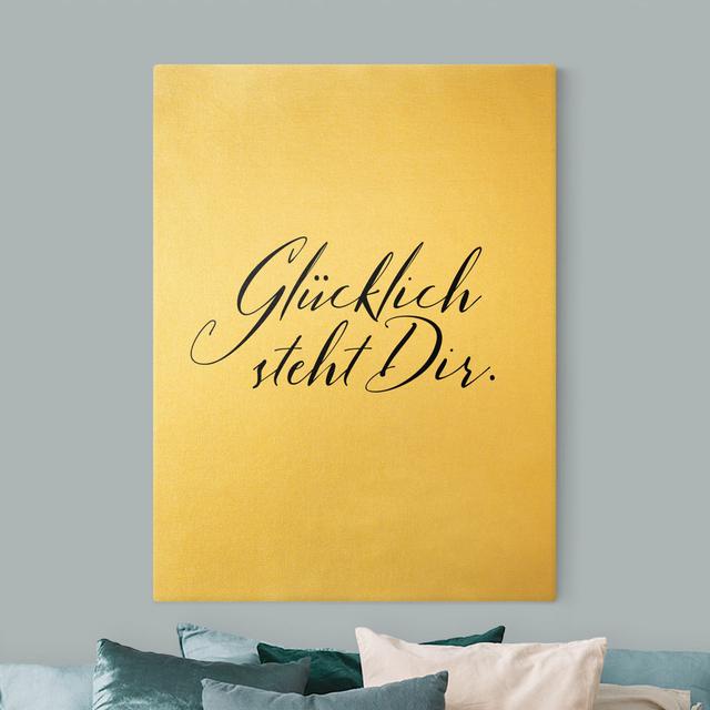 Gedämpfte Schattierungen I Wrapped Canvas Graphic Art Happy Larry Colour: Gold, Size: 100cm H x 75cm W on Productcaster.