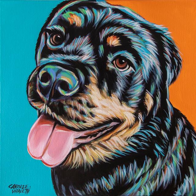 Rottweiler I by Carolee Vitaletti - Wrapped Canvas Painting Rosalind Wheeler Size: 30cm H x 30cm W on Productcaster.