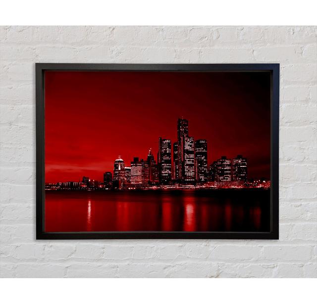 Detroit Red Nights Framed Print Bright Star Size: 100cm H x 141.4cm W on Productcaster.