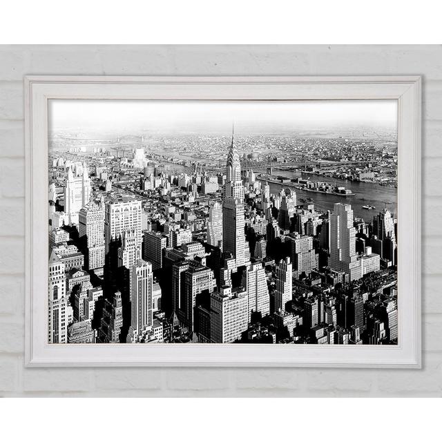 New York Retro B N W Framed Print Bright Star Size: 21cm H x 29.7cm W x 1.5cm D on Productcaster.