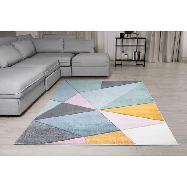 Geis Yellow/Grey/Pink Indoor Rug George Oliver Rug Size: Rectangle 60 x 110cm on Productcaster.