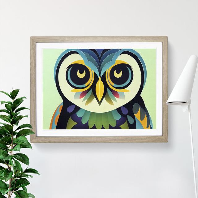 Bold Abstract Owl Vol.3 - Picture Frame Graphic Art Alpen Home Size: 46cm H x 64cm W x 2cm D, Frame Colour: Oak Framed on Productcaster.