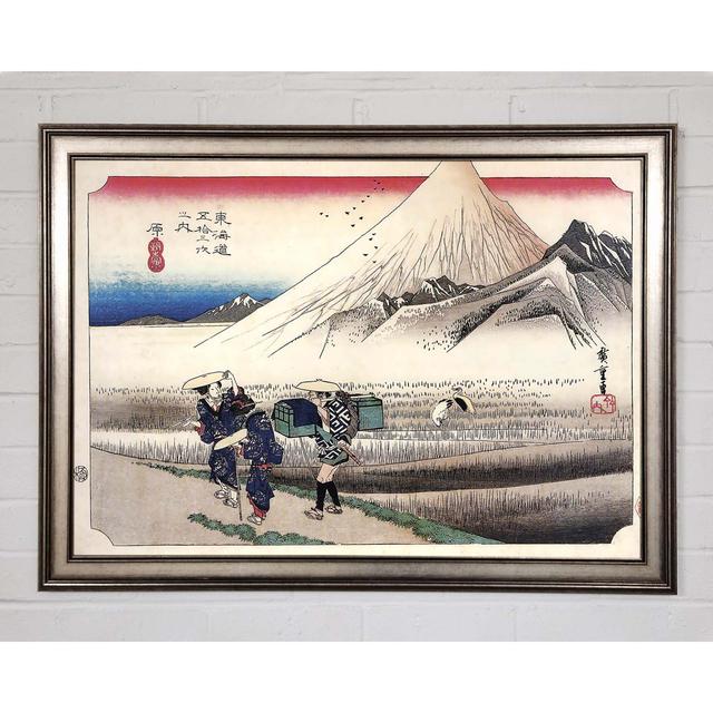 Hiroshige Travellers Passing Mount Fuji - Single Picture Frame Art Prints Happy Larry Size: 84.1cm H x 118.9cm W on Productcaster.