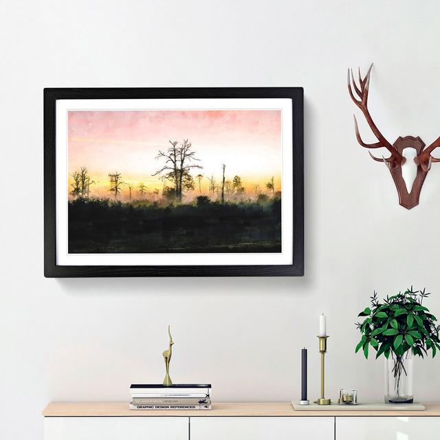 Fog over Woodland - Picture Frame Graphic Art Print East Urban Home Size: 62cm H x 87cm W x 2cm D, Frame Option: Black Framed on Productcaster.