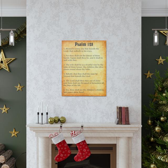 Scripture Walls Psalm 128 Gold Bible Chapter Canvas Christian Happy Larry Size: 76.2cm H x 61cm W on Productcaster.