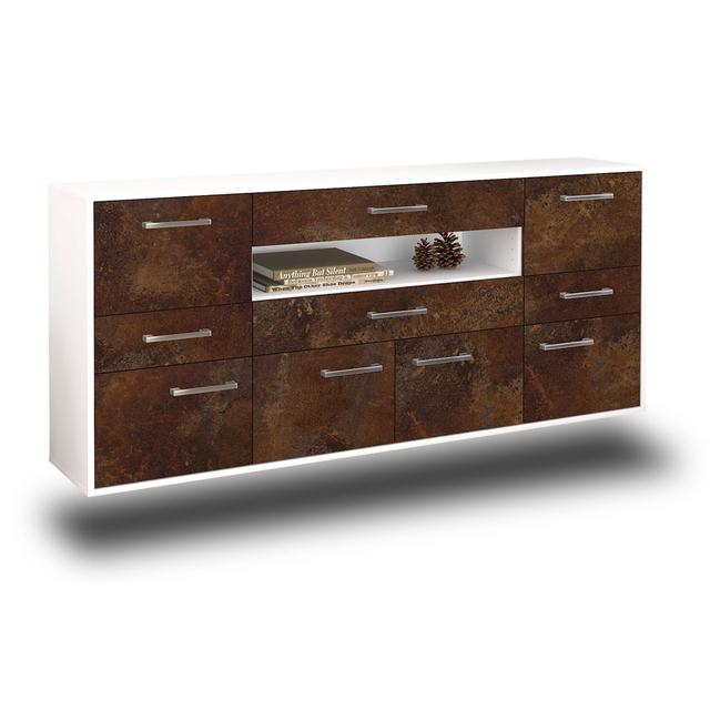 Sideboard Coral Springs, flying/metal handles, size: 180x79x35cm Ebern Designs Colour: Rust/White on Productcaster.