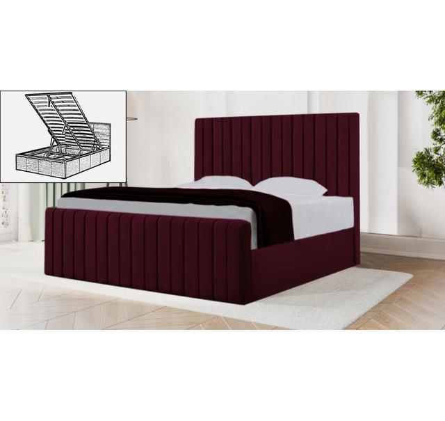 Sophia Storage Bed Brayden Studio Size: Double (4'6), Colour: Burgundy on Productcaster.