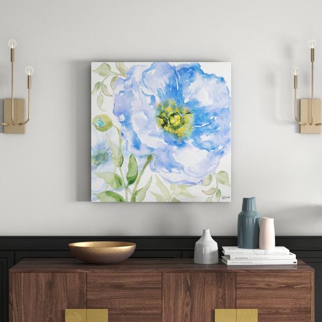 'Indigo Flower III' by Tre Sorelle Studios Watercolour Painting Print on Wrapped Canvas East Urban Home Size: 76.2cm H x 76.2cm W on Productcaster.