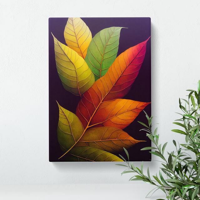 Leaves In Colour No.5 Marlow Home Co. Format: Wrapped Canvas, Size: 76cm H x 50cm W, Matte Colour: No Matte on Productcaster.