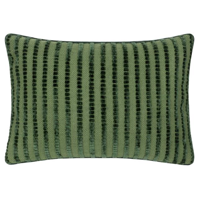 Giyla Striped Rectangular Lumbar Cushion Cover furn. Colour: Green on Productcaster.