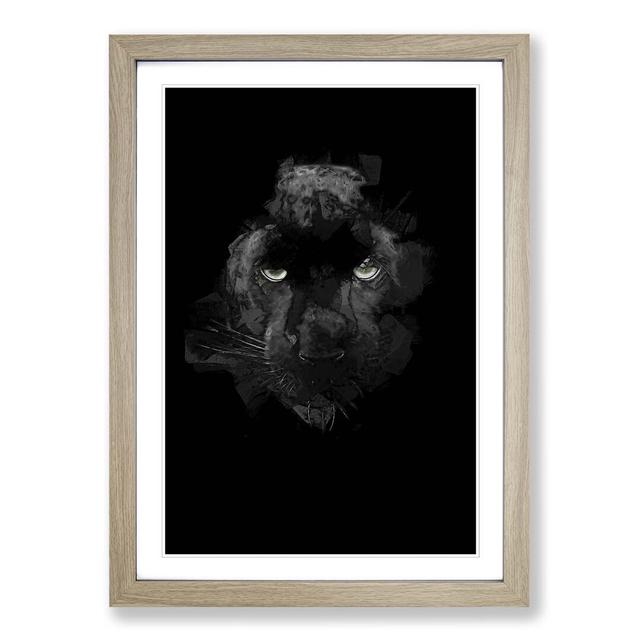 Black Panther in the Shadows in Abstract - Picture Frame Graphic Art Print on MDF East Urban Home Frame Option: Oak Framed, Size: 87cm H x 62cm W x 2c on Productcaster.