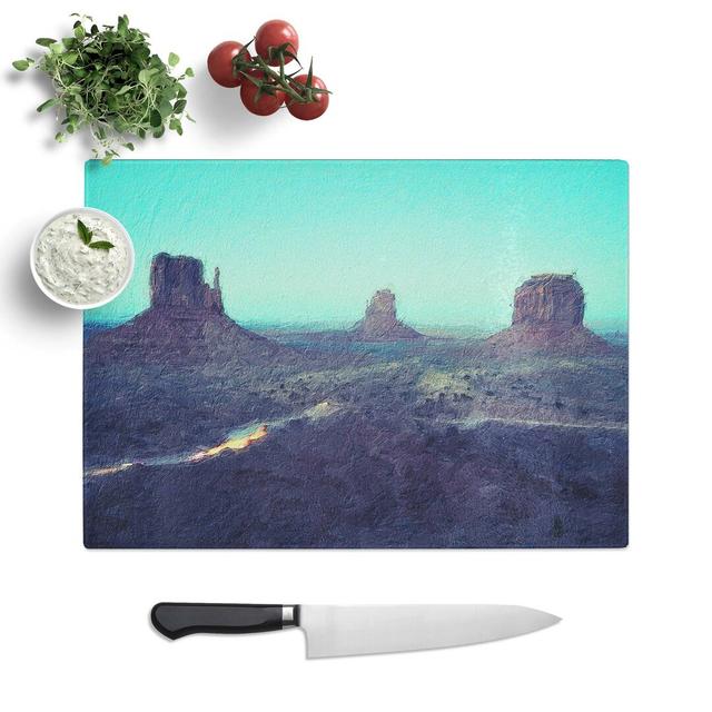 Tempered Glass Oljato-Monument Valley Chopping Board East Urban Home Size: 28.5 cm W x 20 cm L on Productcaster.