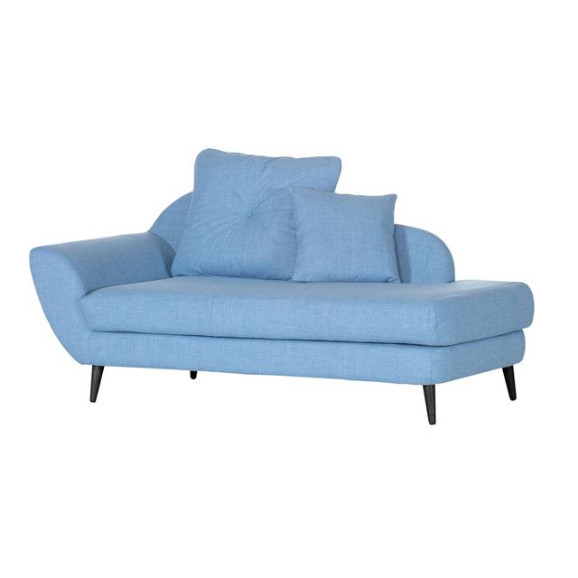 Bulluck Chaise Lounge George Oliver Upholstery Colour: Blue, Leg Colour: Antique, Orientation: Left-Arm Chaise on Productcaster.