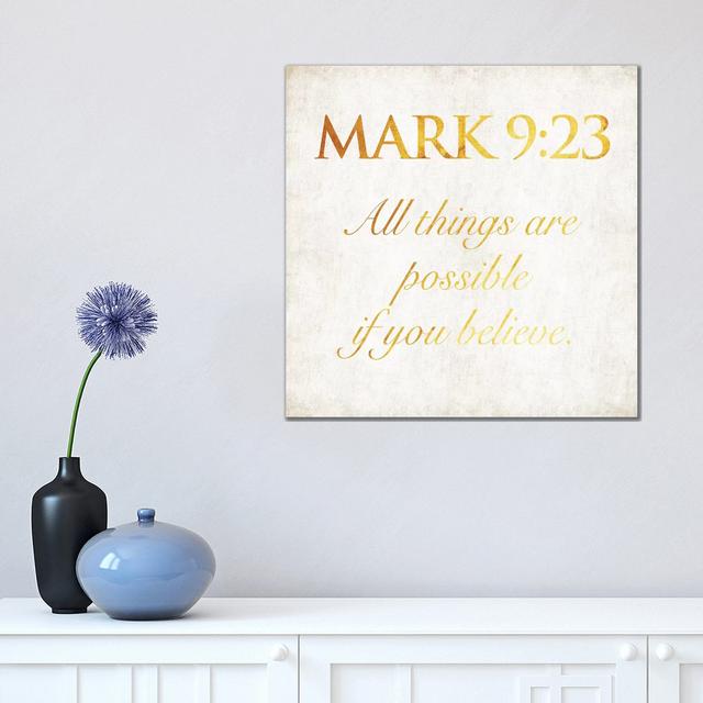 Mark by Jace Grey - Wrapped Canvas Typography Happy Larry Size: 45.72cm H x 45.72cm W x 3.81cm D on Productcaster.