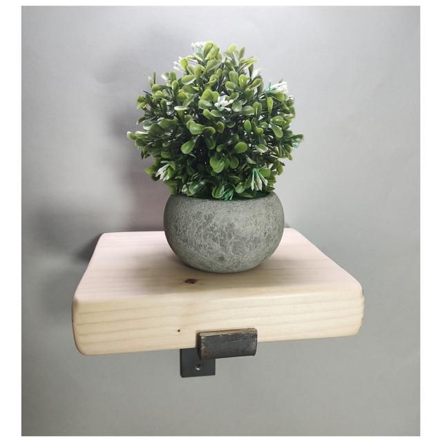 Justine Solid Wood Bracket Shelf Natur Pur Size: 4.5" H x 20" W x 14.50" D on Productcaster.