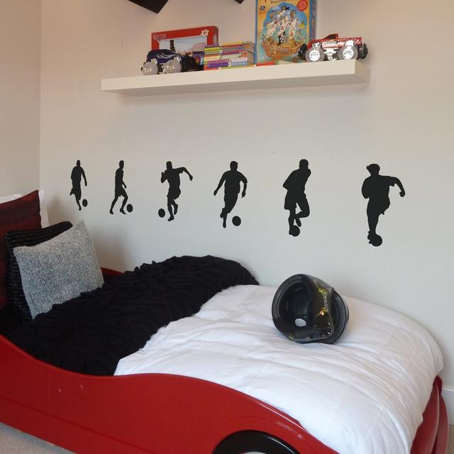 6 Piece Small Footballers Wall Sticker Set East Urban Home Colour: Red on Productcaster.