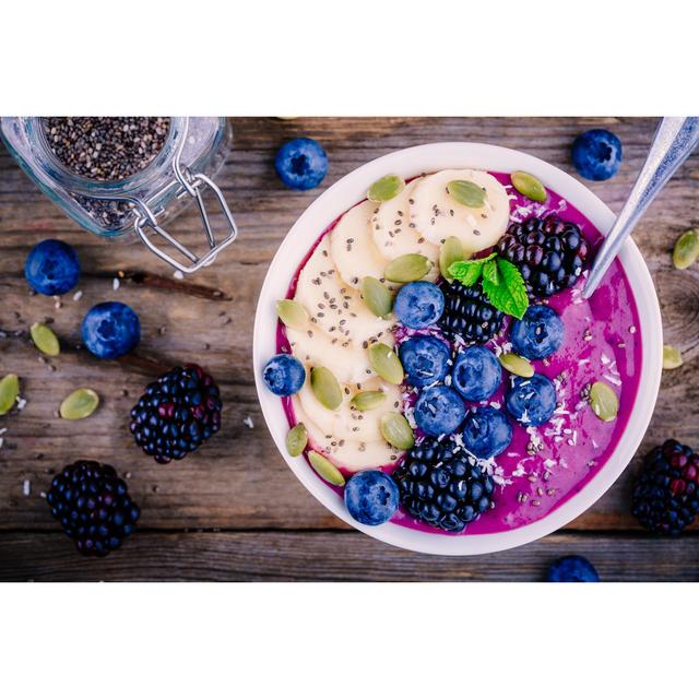 Smoothie Bowl - Wrapped Canvas Print Ebern Designs Size: 51cm H x 76cm W x 3.8cm D on Productcaster.