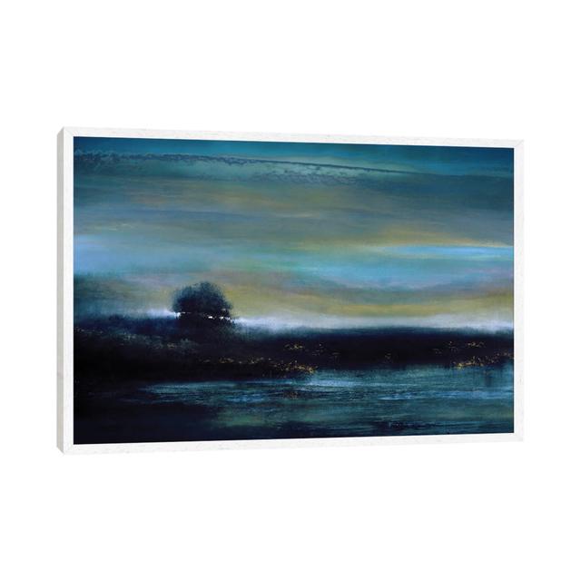 Indigo Evening by Kelly Corbin - Wrapped Canvas Print iCanvas Format: White Framed, Size: 101.6cm H x 152.4cm W x 3.8cm D on Productcaster.