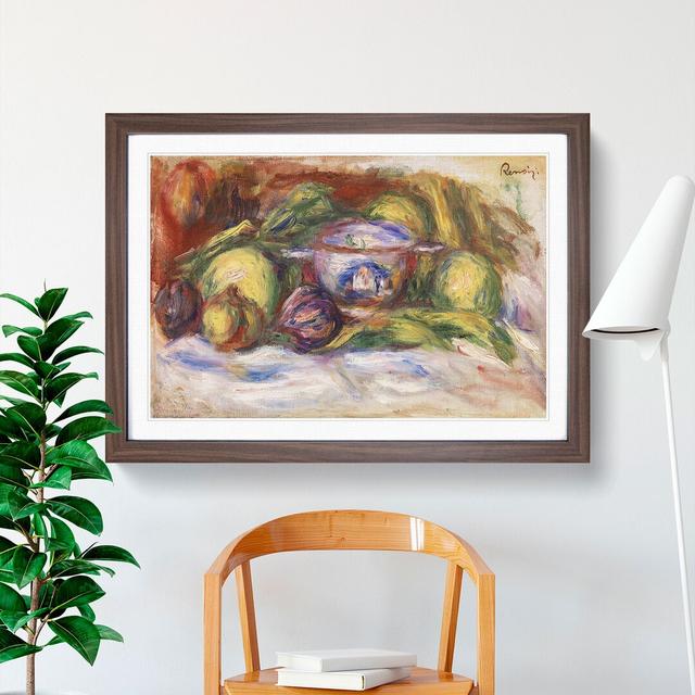 Figs and Apples by Pierre-Auguste Renoir - Picture Frame Painting East Urban Home Frame Option: Walnut Framed, Size: 65cm H x 90cm W x 2cm D on Productcaster.