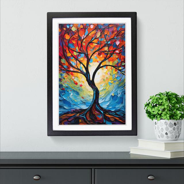 Tree Expressionism No.2 - Single Picture Frame Print on Wood Marlow Home Co. Size: 34cm H x 25cm W, Format: Black Framed on Productcaster.