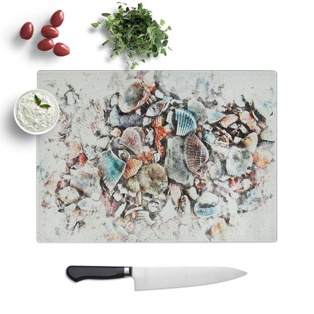 Shells on the Beach Vol.2 Watercolour Chopping Board East Urban Home Size: 28.5cm W x 39cm L on Productcaster.