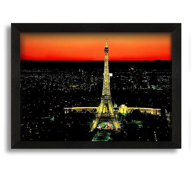 Paris Eiffel Tower Golden Nights - Picture Frame Photograph on Canvas Brayden Studio on Productcaster.