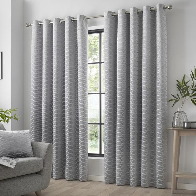 Kendal Polyester Room Darkening Grommet / Eyelet Curtain Pair (Set of 2) Curtina Panel Size: Width 117 x Drop 183 cm, Colour: Silver on Productcaster.