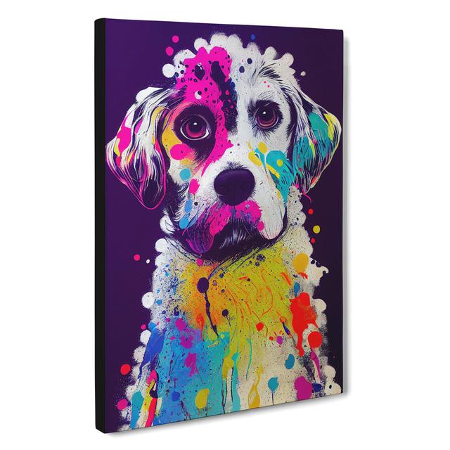 Splashed Dog No.2 Abstract - Wrapped Canvas Graphic Art Marlow Home Co. Size: 60cm H x 40cm W x 3cm D on Productcaster.