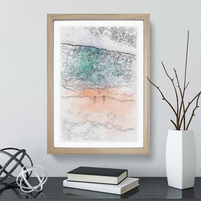 Walking upon Lampuuk Beach in Abstract - Picture Frame Graphic Art Print East Urban Home Frame Option: Oak, Size: 50cm H x 35cm W x 2cm D on Productcaster.