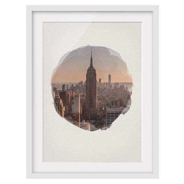 View from the Top of the Rock - Picture Frame Graphic Art Ebern Designs Size: 100cm H x 70cm W x 2cm D, Frame Option: White Framed on Productcaster.