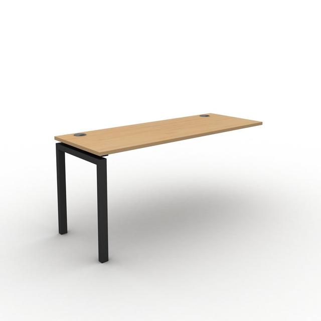 Grazian Desk Ebern Designs Frame Colour: Black, Size: 73cm H x 140cm W x 60cm D, Top Colour: Beech on Productcaster.