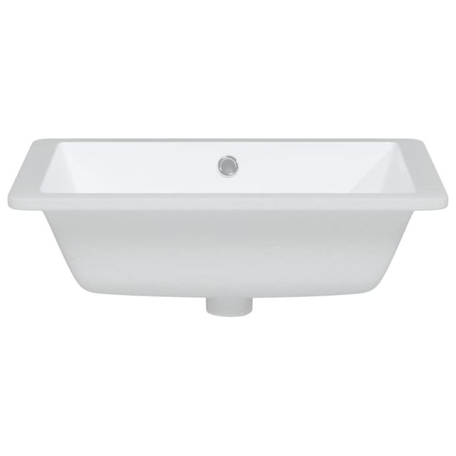 Metro Lane Blakelee White Ceramic Rectangular Sink with Overflow Metro Lane Size: 18.5cm H x 50cm W x 40.5cm D on Productcaster.