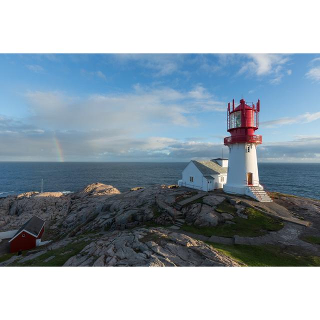 Lindesnes Lighthouse - Wrapped Canvas Photograph Breakwater Bay Size: 51cm H x 76cm W on Productcaster.