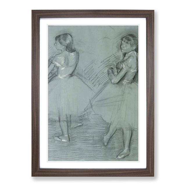 Study of Ballet Ballerina Dancers Vol.2 by Edgar Degas - Picture Frame Painting East Urban Home Size: 65cm H x 48cm W x 2cm D, Frame Option: Walnut Fr on Productcaster.