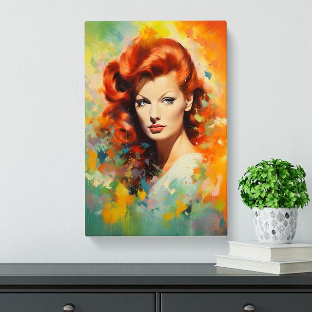 Red Headed Woman Colour Field - Print Marlow Home Co. Size: 60cm H x 40cm W x 3cm D on Productcaster.