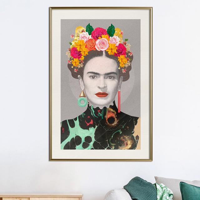 Gerahmter Grafikdruck Charismatic Frida BohoLiving Größe: 60 cm H x 40 cm B x 1,5 cm T, Rahmenauswahl: Mattgoldener Rahmen on Productcaster.