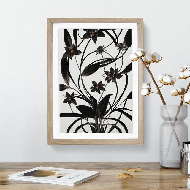 Idyllic Flowers - Single Picture Frame Painting Marlow Home Co. Frame Colour: Oak, Size: 34cm H x 25cm W x 2cm D on Productcaster.