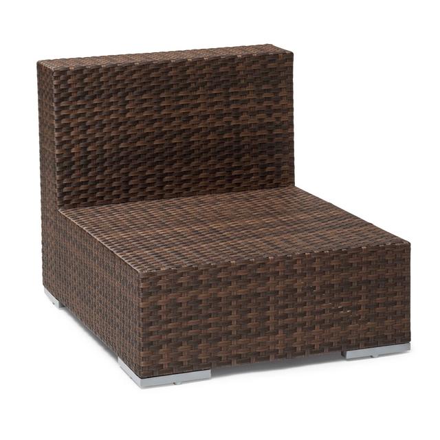 Aleksa Wicker Outdoor Garden Chair Armless Lounge Chair Dakota Fields on Productcaster.