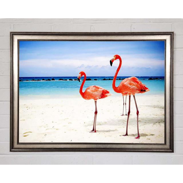 Gerahmtes Bild Flamingo Paradise Sansibar Home Größe: 84,1 cm H x 118,9 cm B x 1,5 cm T, Format: Mattschwarzes gerahmtes Papier on Productcaster.