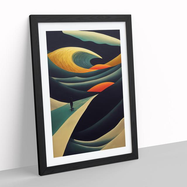 Ocean Wave Modern Art No.5 Abstract - Wrapped Canvas Graphic Art Metro Lane Format: Black, Size: 34cm H x 25cm W x 2cm D on Productcaster.