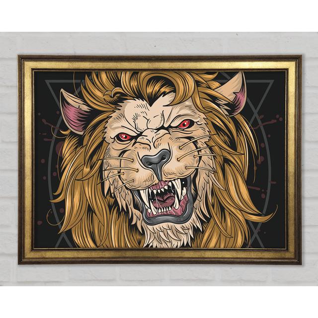 Fearsome Lion Angry - Print Latitude Vive Size: 21.1cm H x 29.7cm W x 1.5cm D on Productcaster.