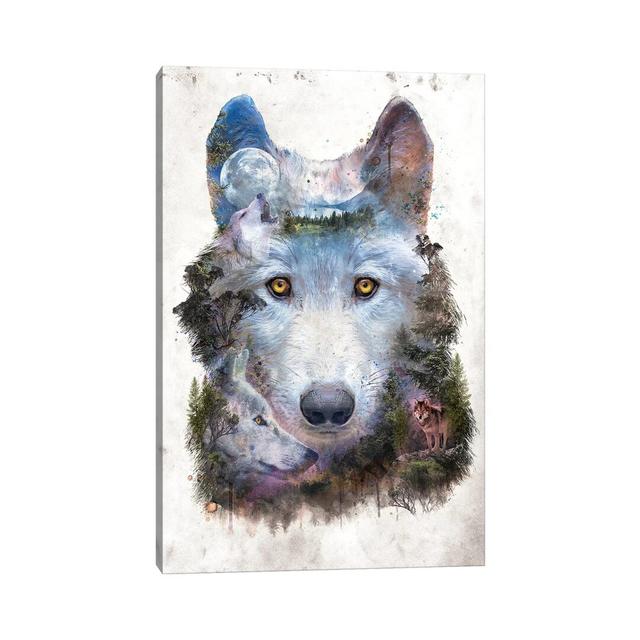 Surreal Wolf by Barrett Biggers - Wrapped Canvas Print Union Rustic Size: 45.72cm H x 30.48cm W x 1.91cm D on Productcaster.